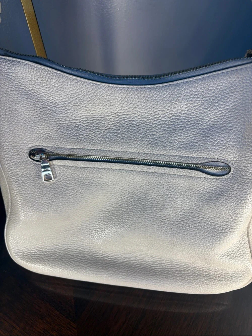 Coach White Pebbled Leather Hobo